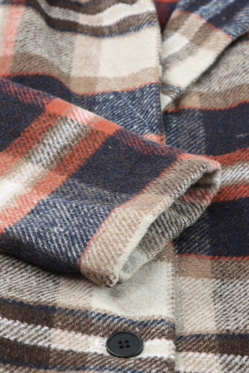 Plaid Button Up Lapel Jacket